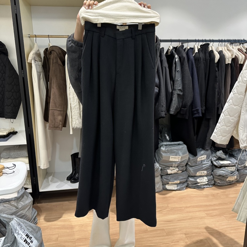 MUYBIEN韓國直郵㊣女裝新品熱賣時尚職業推薦人氣休閑褲羊毛MUYBIEN休閑褲圖色3