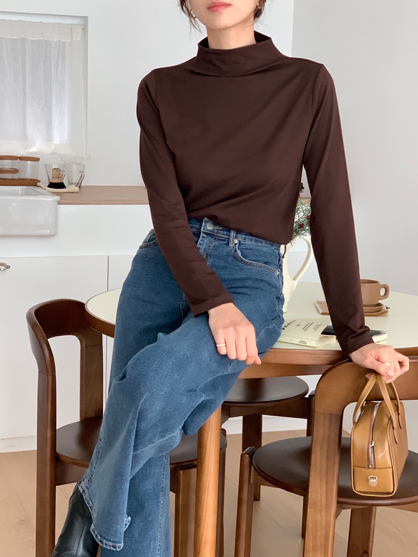 TERRACE韓國代購㊣女士新款熱賣休閑推薦職業25秋冬長袖T恤加絨TERRACE長袖T恤