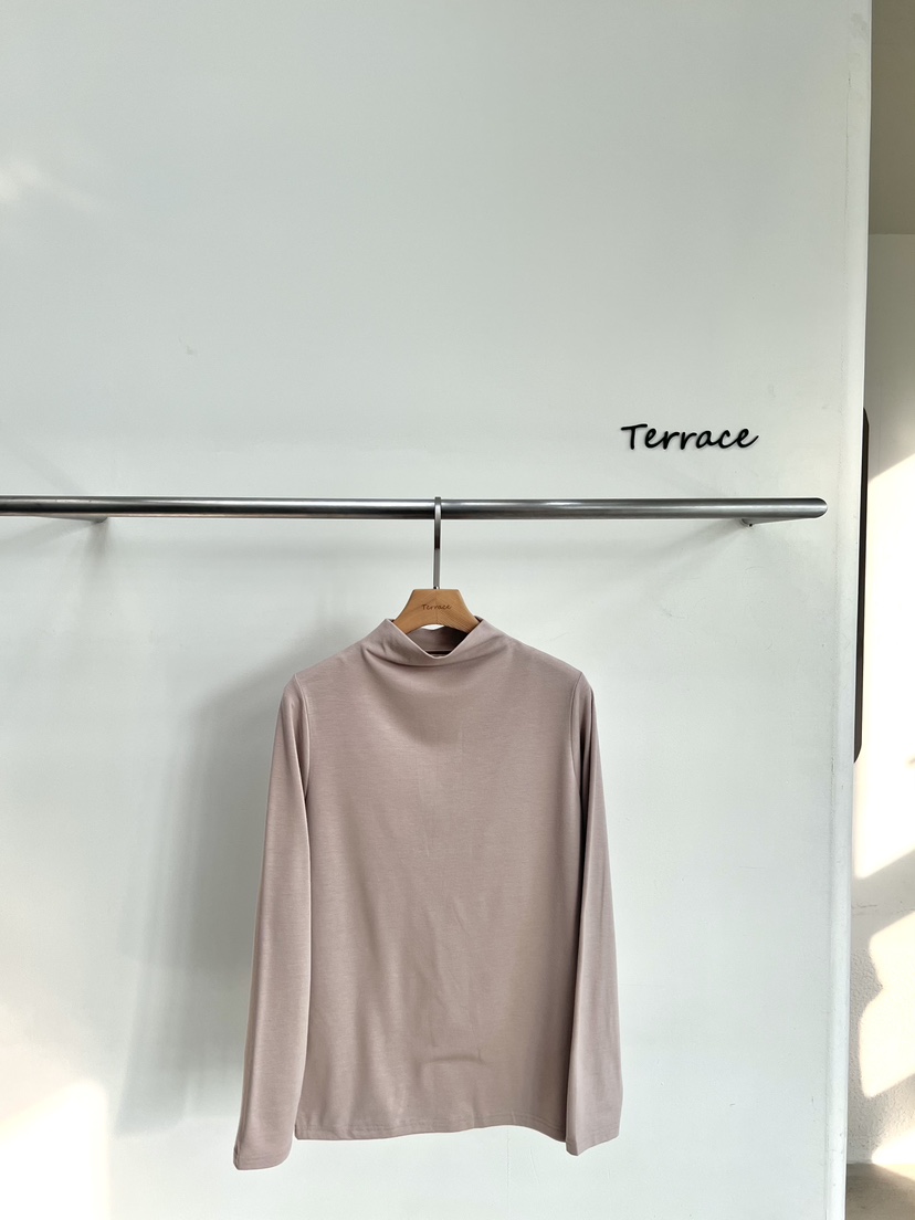 TERRACE韓國代購㊣女士新款熱賣休閑推薦職業25秋冬長袖T恤加絨TERRACE長袖T恤圖色2