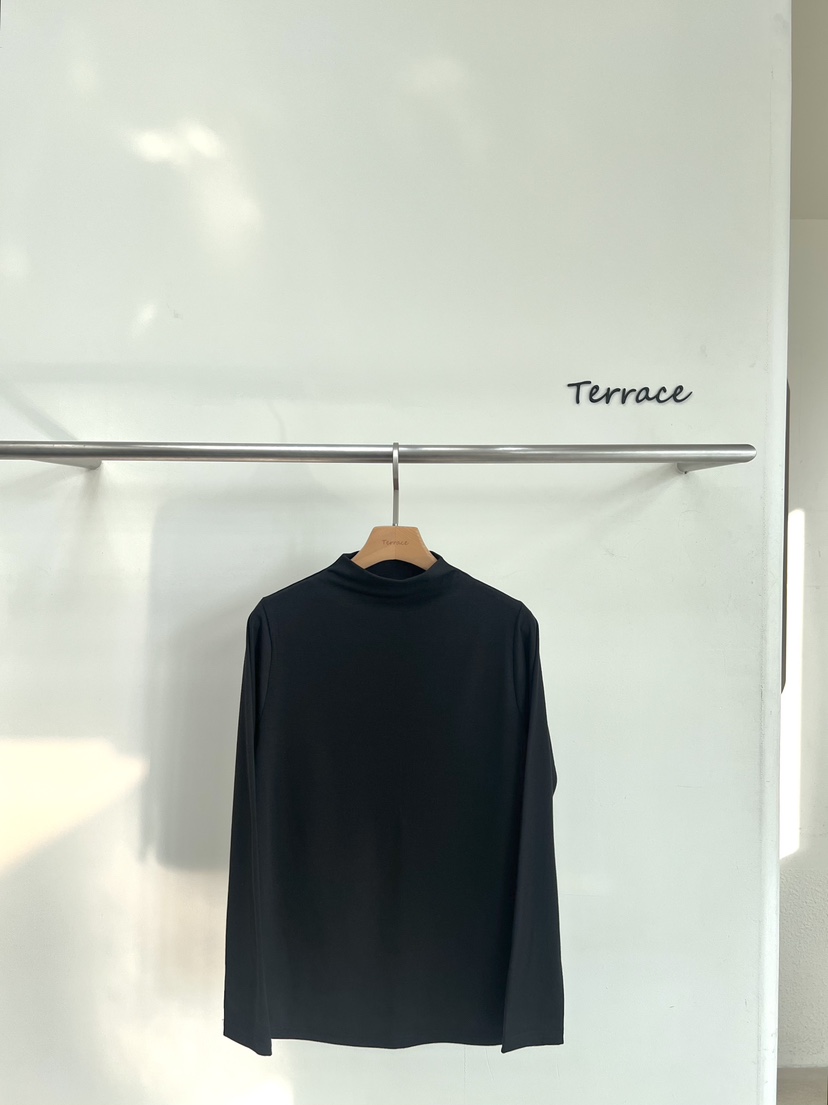 TERRACE韓國代購㊣女士新款熱賣休閑推薦職業25秋冬長袖T恤加絨TERRACE長袖T恤圖色6黑色