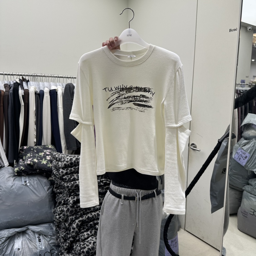 BENE東大門㊣實拍女裝新款時尚人氣推薦職業休閑熱賣長袖T恤BENE長袖T恤圖色1