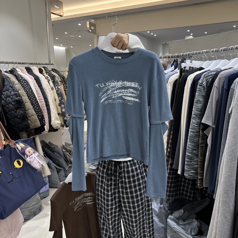 BENE東大門㊣實拍女裝新款時尚人氣推薦職業休閑熱賣長袖T恤BENE長袖T恤圖色2