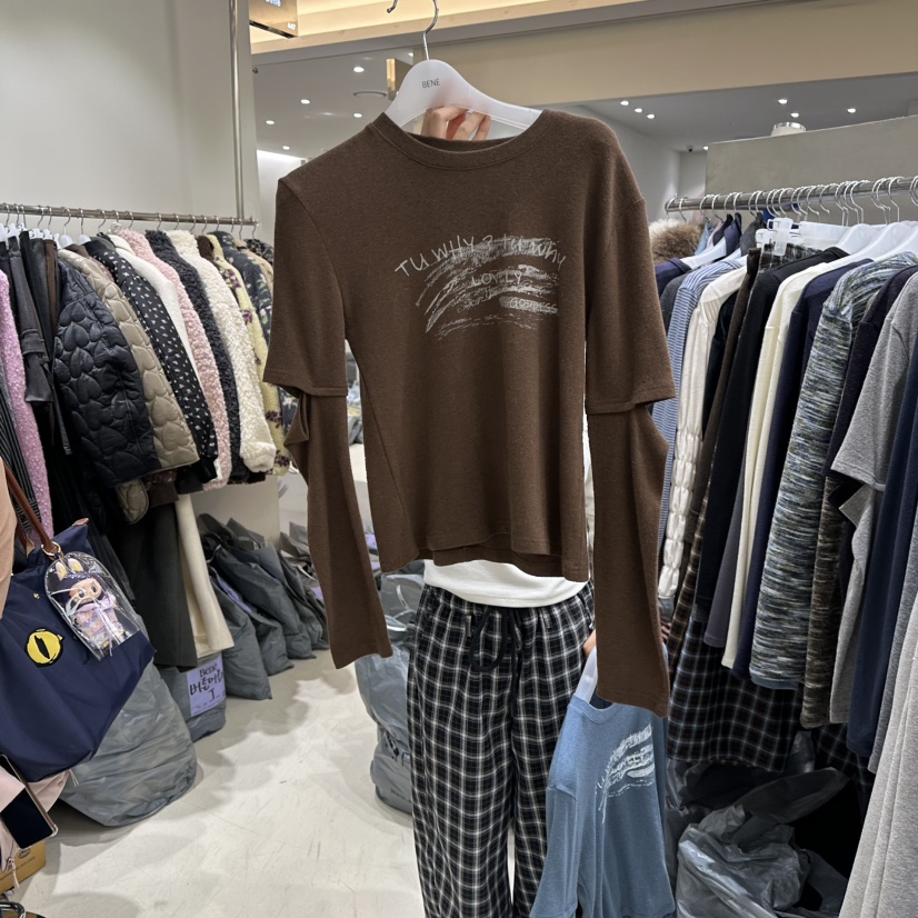 BENE東大門㊣實拍女裝新款時尚人氣推薦職業休閑熱賣長袖T恤BENE長袖T恤圖色3