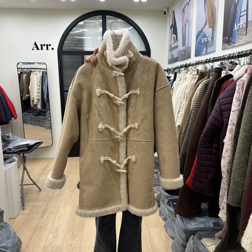 ARR韓國代購㊣女裝新品時尚25秋冬推薦職業中長款大衣兩面可穿ARR中長款大衣圖色1