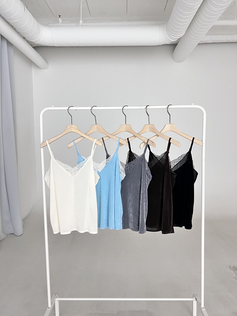 SANTAL東大門㊣實拍女裝新品熱賣推薦人氣休閑吊帶背心天鵝絨SANTAL吊帶/背心