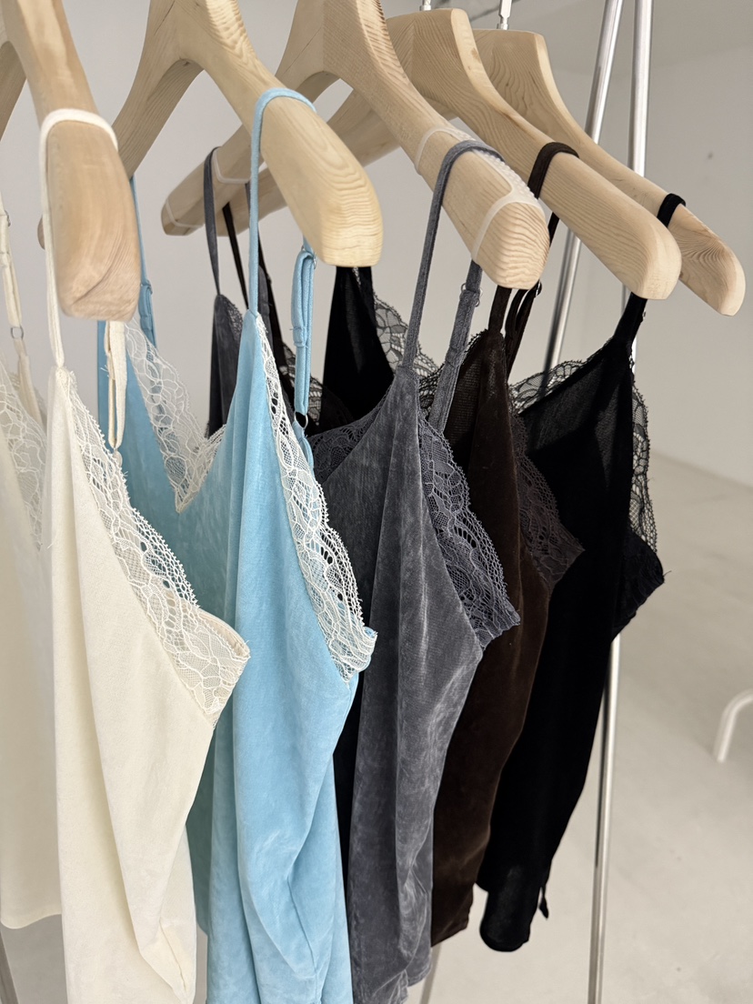 SANTAL東大門㊣實拍女裝新品熱賣推薦人氣休閑吊帶背心天鵝絨SANTAL吊帶/背心