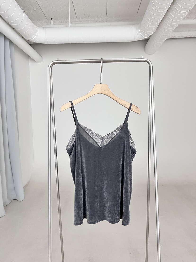 SANTAL東大門㊣實拍女裝新品熱賣推薦人氣休閑吊帶背心天鵝絨SANTAL吊帶/背心圖色2