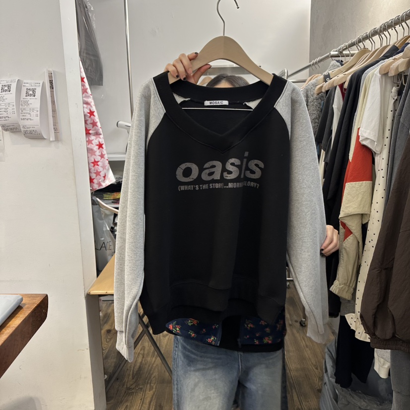 MOSAIC東大門㊣實拍女士新款25秋冬職業熱賣時尚休閑衛衣加絨MOSAIC衛衣圖色2黑色