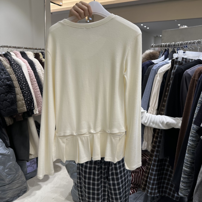 BENE韓國代購㊣女裝新品25秋冬推薦熱賣人氣休閑職業長袖T恤BENE長袖T恤