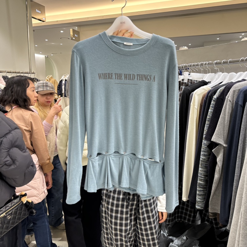 BENE韓國代購㊣女裝新品25秋冬推薦熱賣人氣休閑職業長袖T恤BENE長袖T恤圖色3