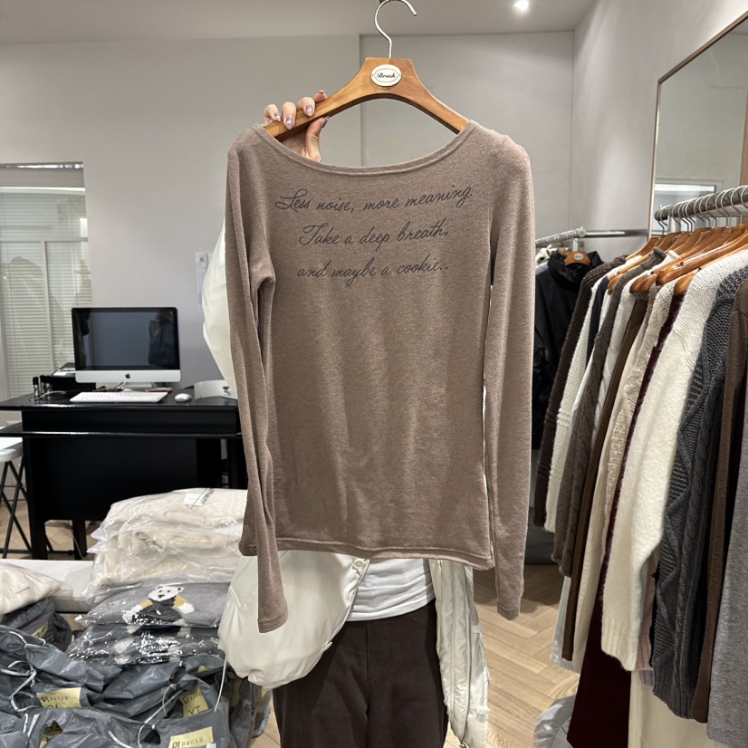 BRUSH-P東大門㊣實拍女裝新款25秋冬推薦職業人氣熱賣長袖T恤BRUSH-P長袖T恤圖色3