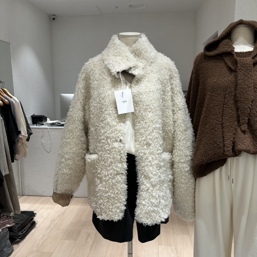 EPIC-S韓國代購㊣女裝新品人氣25秋冬時尚休閑短款大衣兩面穿EPIC-S短款大衣圖色1