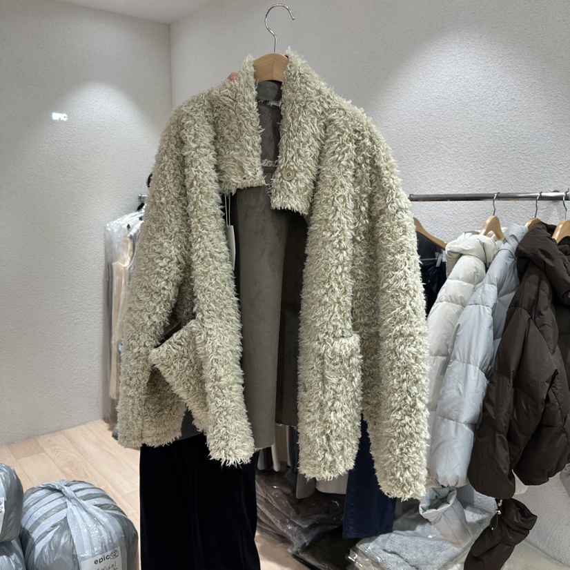 EPIC-S韓國代購㊣女裝新品人氣25秋冬時尚休閑短款大衣兩面穿EPIC-S短款大衣圖色2