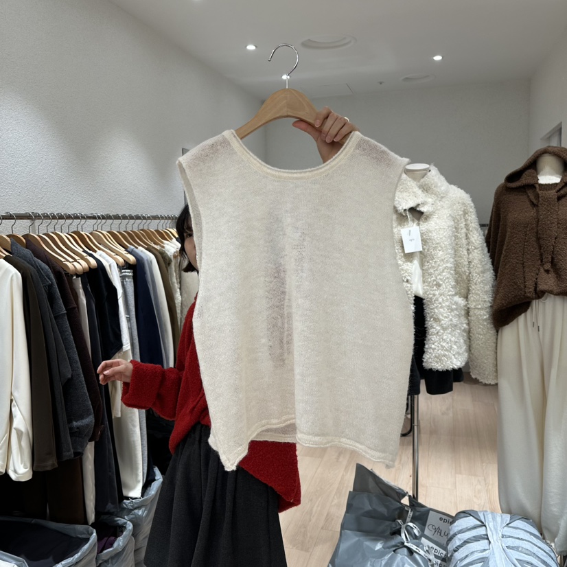 EPIC-S韓國直郵㊣女裝新品人氣職業休閑25秋冬時尚馬甲馬海毛EPIC-S馬甲圖色1