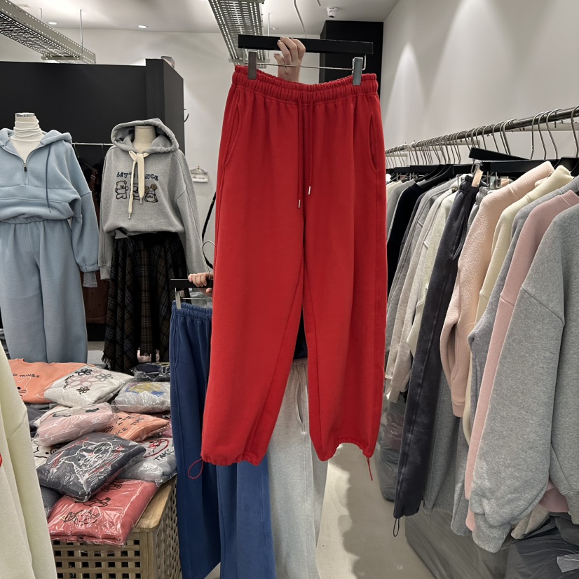 A.CES東大門㊣代購女士新款推薦時尚休閑人氣休閑褲加絨抓絨A.CES休閑褲圖色5