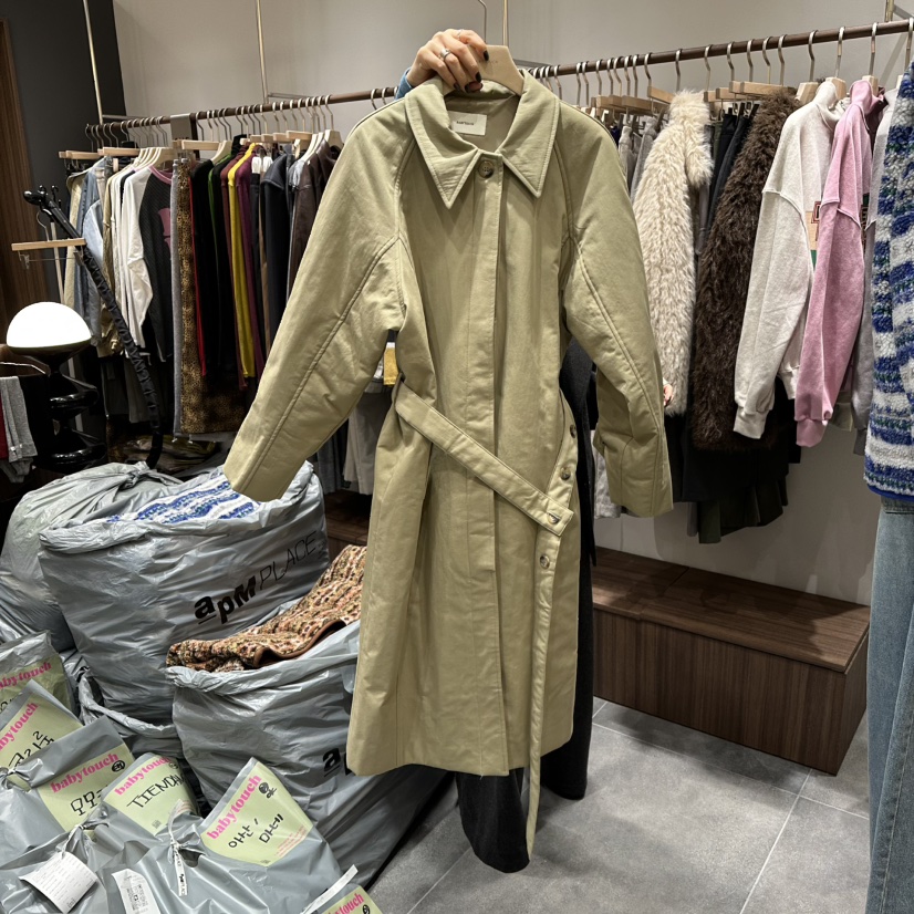 BABYTOUCH韓國代購㊣女士新品時尚人氣休閑推薦長款風衣含腰帶BABYTOUCH長款風衣圖色2