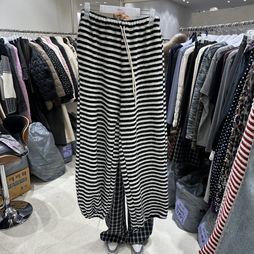 BENE東大門㊣直郵女裝新品熱賣人氣時尚休閑職業推薦休閑褲BENE休閑褲圖色3深藍色條紋