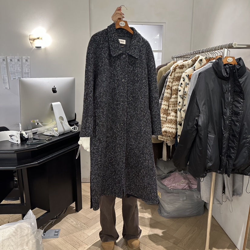 BRUSH-P東大門㊣直郵女裝新款推薦25秋冬中長款大衣含腰帶BRUSH-P中長款大衣圖色2