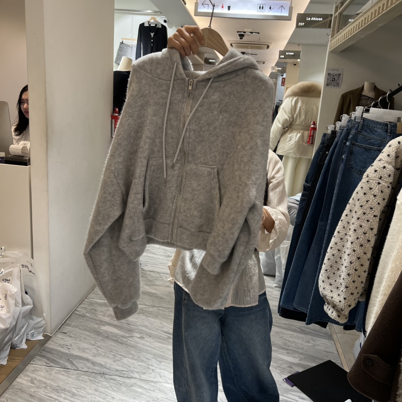 YUNBAL韓國代購㊣女士新品人氣熱賣25秋冬推薦時尚衛衣拉鏈YUNBAL衛衣圖色2