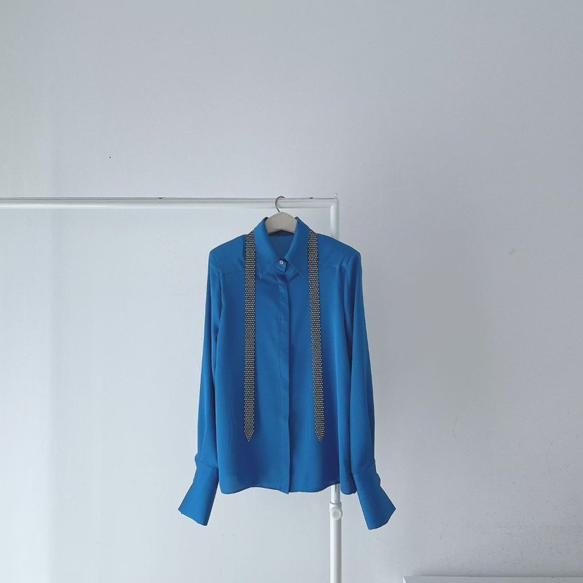 RIJINA韓國代購㊣女裝新品熱賣25秋冬時尚推薦職業襯衫蕾絲衫RIJINA襯衫/蕾絲衫圖色2