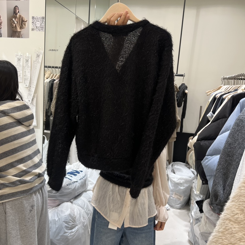 YUNBAL韓國代購㊣女裝新款熱賣推薦25秋冬職業休閑針織衫開衫YUNBAL針織衫