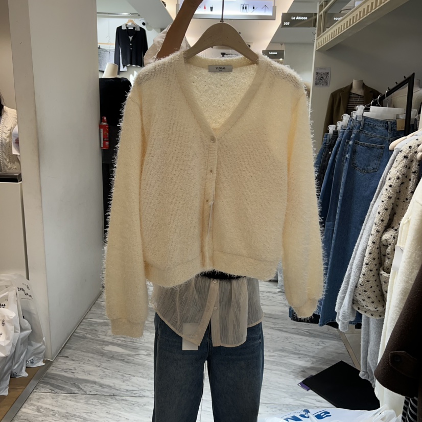 YUNBAL韓國代購㊣女裝新款熱賣推薦25秋冬職業休閑針織衫開衫YUNBAL針織衫圖色1