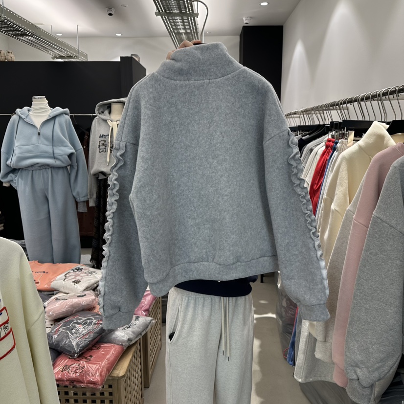 A.CES東大門㊣代購女裝新品休閑人氣25秋冬夾克荷葉邊羊毛A.CES夾克