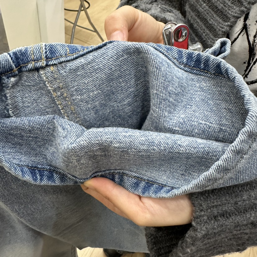 ARR韓國代購㊣女裝新品休閑25秋冬時尚推薦熱賣人氣牛仔褲抓絨ARR牛仔褲