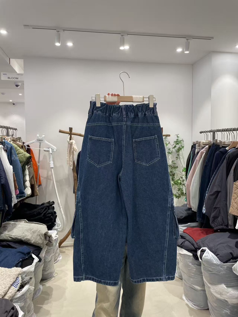 BLOOM東大門㊣實拍女裝新款熱賣25秋冬推薦人氣時尚牛仔褲口袋BLOOM-S牛仔褲