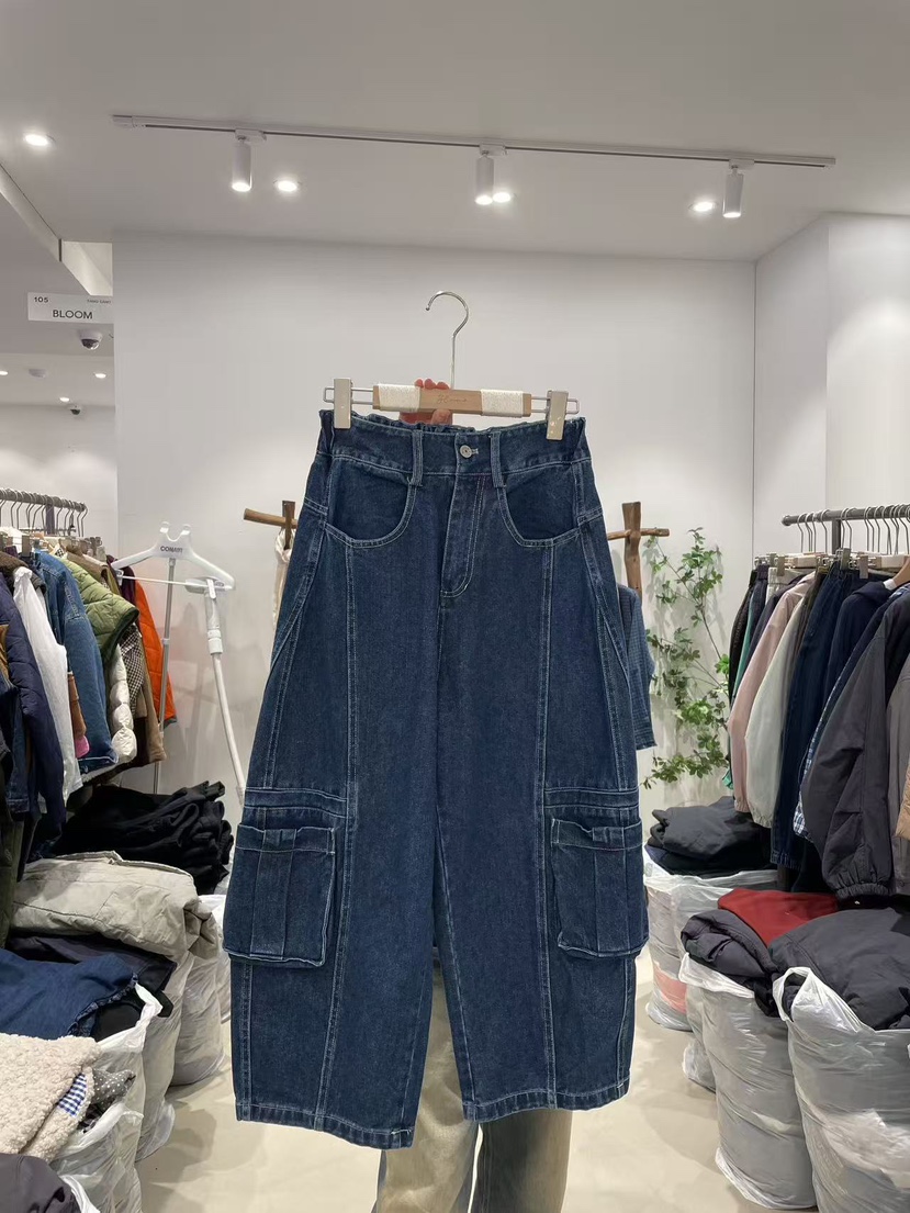 BLOOM東大門㊣實拍女裝新款熱賣25秋冬推薦人氣時尚牛仔褲口袋BLOOM-S牛仔褲圖色1