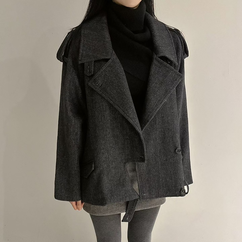 RIJINA韓國直郵㊣女士新款人氣25秋冬推薦熱賣休閑中長款大衣RIJINA中長款大衣