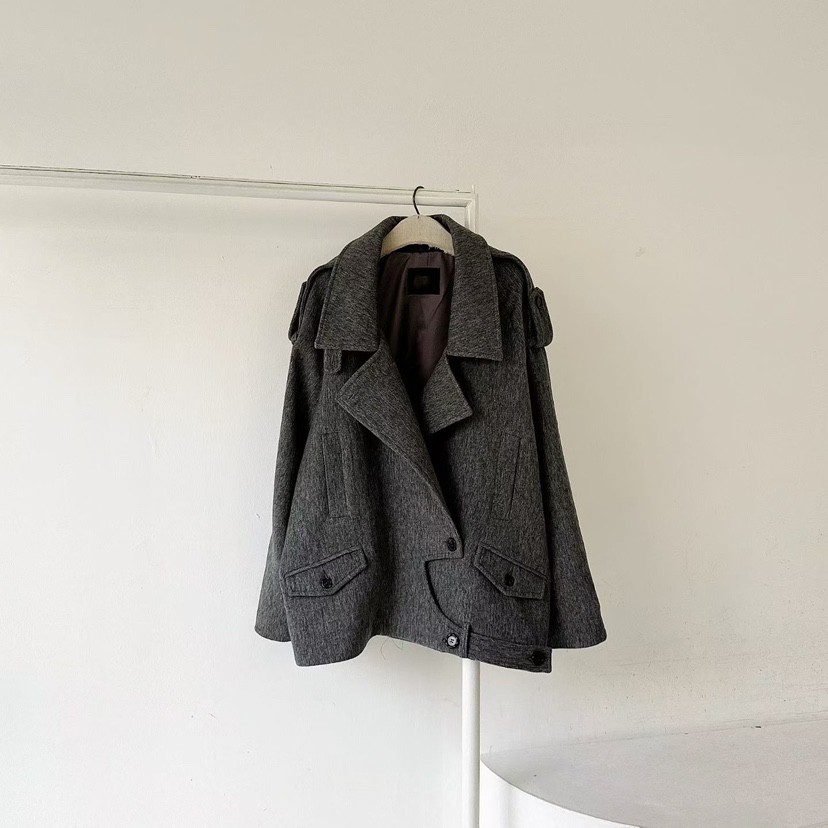 RIJINA韓國直郵㊣女士新款人氣25秋冬推薦熱賣休閑中長款大衣RIJINA中長款大衣圖色3