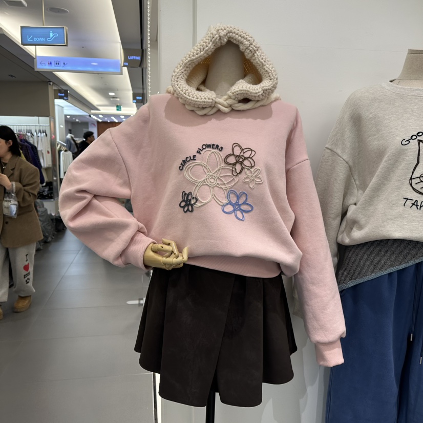 A.CES韓國直郵㊣女士新品人氣熱賣推薦25秋冬職業衛衣加絨A.CES衛衣