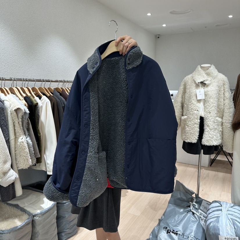 EPIC-S東大門㊣代購女士新品人氣職業推薦時尚短款大衣兩面穿EPIC-S短款大衣