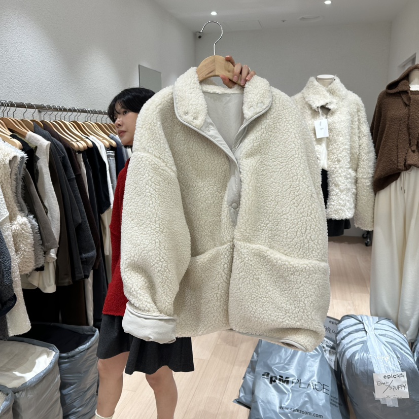 EPIC-S東大門㊣代購女士新品人氣職業推薦時尚短款大衣兩面穿EPIC-S短款大衣圖色1