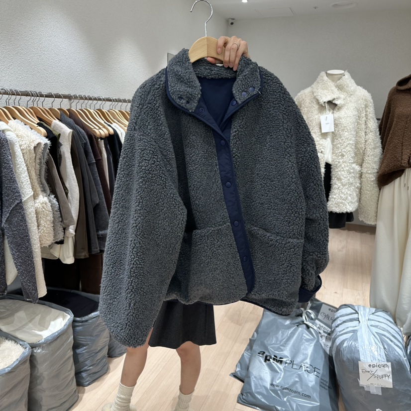 EPIC-S東大門㊣代購女士新品人氣職業推薦時尚短款大衣兩面穿EPIC-S短款大衣圖色2