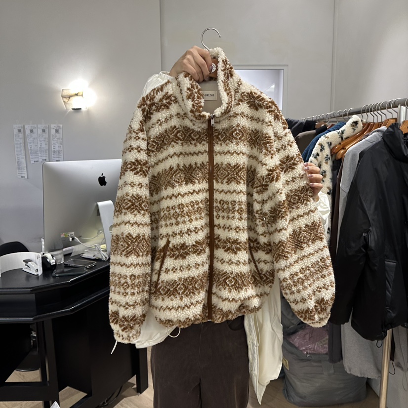 BRUSH-P東大門㊣代購女裝新款休閑熱賣職業推薦夾克抓絨拉鏈BRUSH-P夾克圖色2