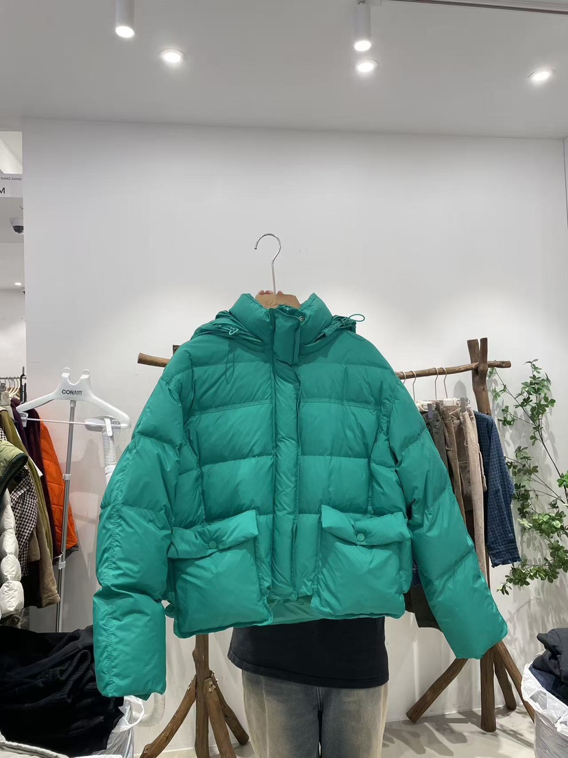 BLOOM東大門㊣實拍女裝新款25秋冬職業時尚短款羽絨服口袋絨BLOOM-S短款羽絨服圖色2