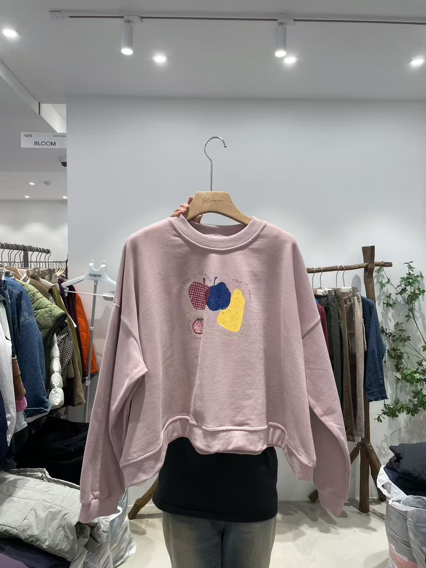 BLOOM韓國代購㊣女士新品休閑25秋冬推薦熱賣職業衛衣不加絨BLOOM-S衛衣圖色2