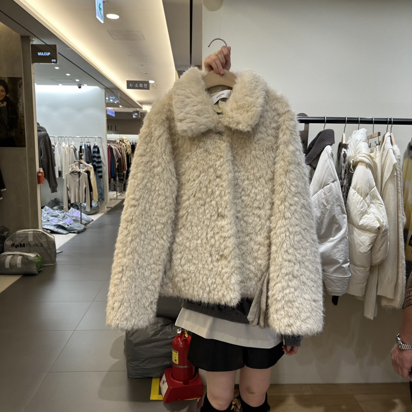 WINSOME韓國代購㊣女裝新款職業25秋冬短款大衣羊毛填充鴨毛WINSOME短款大衣圖色3