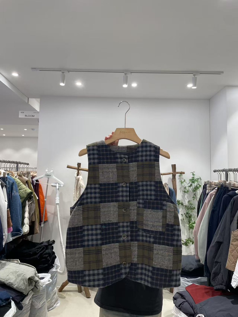 BLOOM東大門㊣實拍女士新品時尚25秋冬推薦休閑吊帶背心格紋BLOOM-S吊帶/背心圖色1