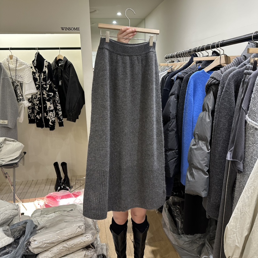 WINSOME東大門㊣直郵女士新品熱賣職業25秋冬休閑人氣長裙羊毛WINSOME長裙