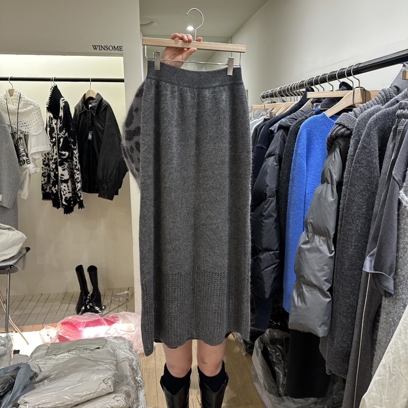 WINSOME東大門㊣直郵女士新品熱賣職業25秋冬休閑人氣長裙羊毛WINSOME長裙圖色2