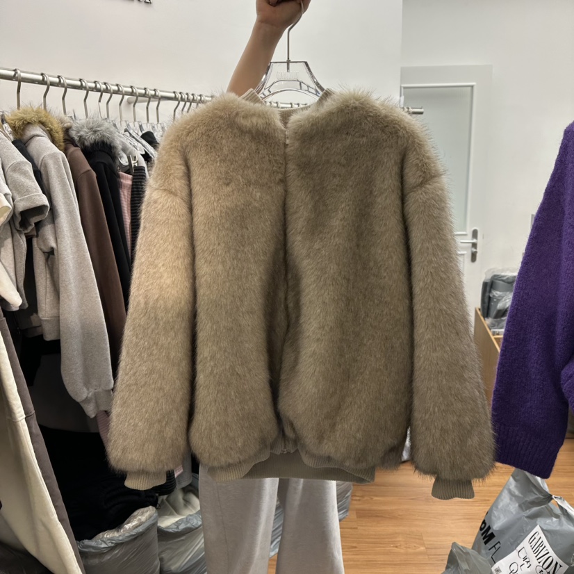 GABIZON東大門㊣代購女裝新品25秋冬推薦時尚短款大衣狐貍復古GABIZON短款大衣圖色1