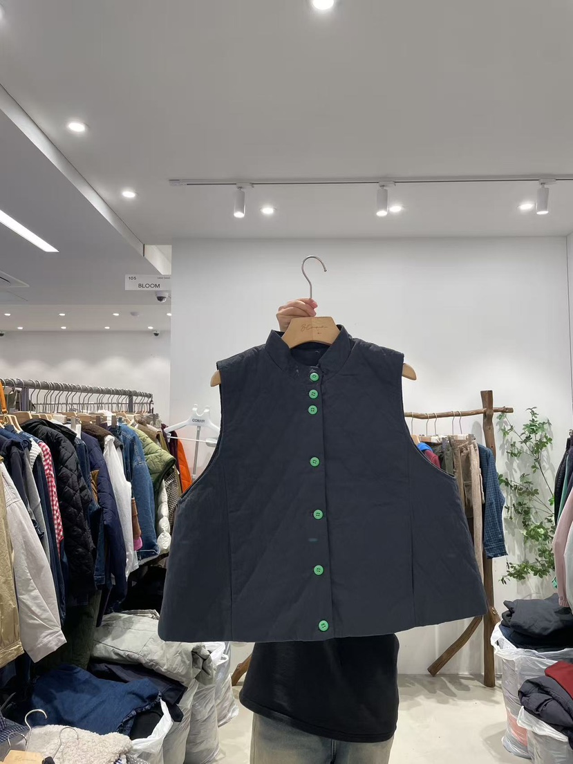 BLOOM韓國直郵㊣女士新款推薦休閑人氣熱賣25秋冬馬甲夾棉絎縫BLOOM-S馬甲圖色3