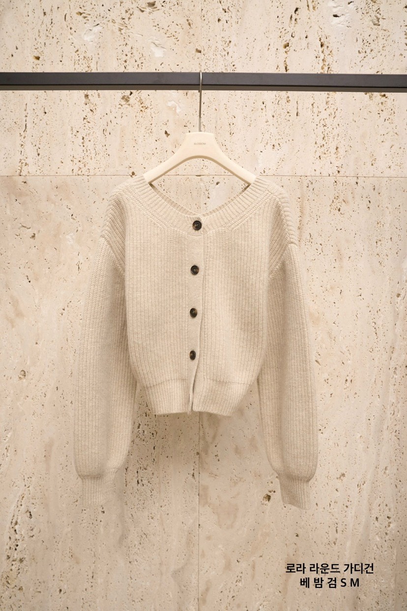 BLOSSOM東大門㊣實拍女裝新品25秋冬推薦人氣針織衫圓領開衫BLOSSOM針織衫圖色1