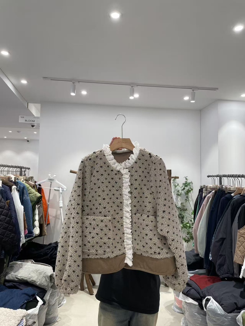 BLOOM韓國直郵㊣女裝新品休閑25秋冬推薦職業時尚夾克抓絨褶皺BLOOM-S夾克圖色1