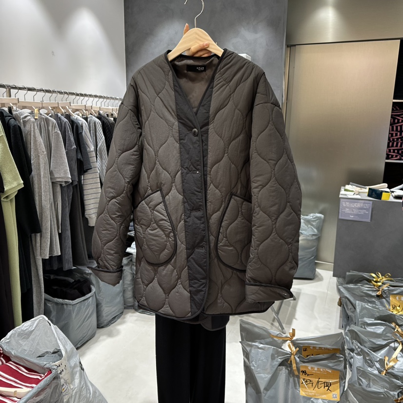 OPEN東大門㊣代購女士新款時尚熱賣推薦25秋冬短款棉服填充OPEN短款棉服圖色2