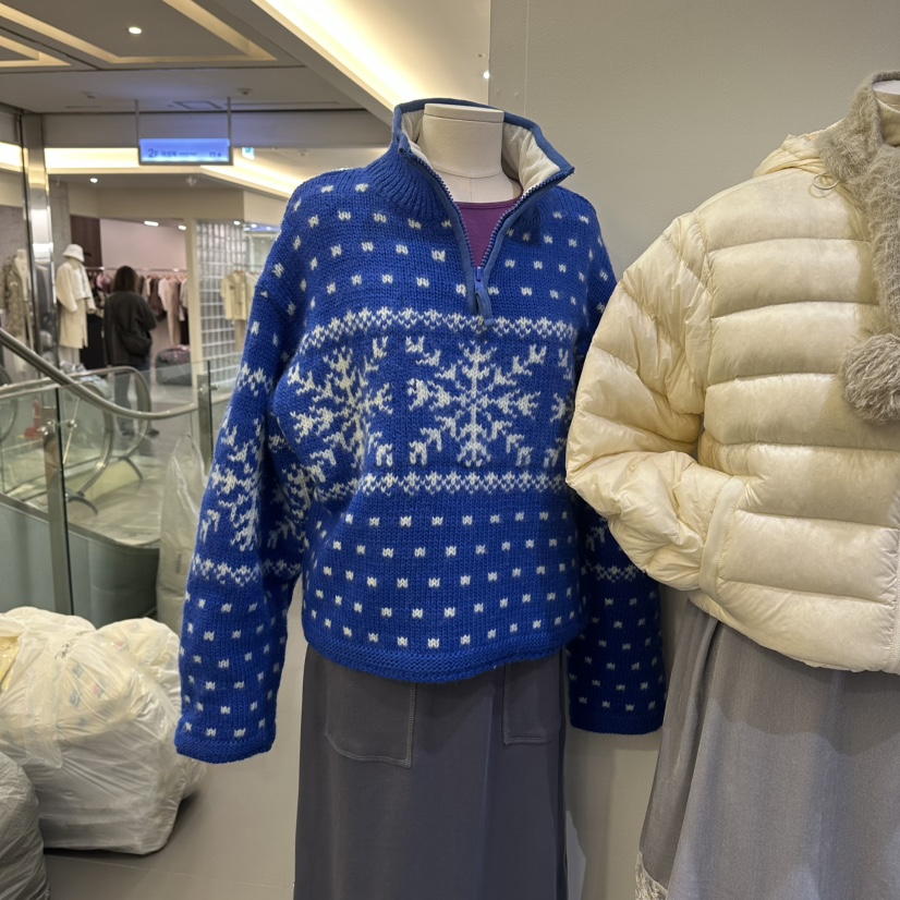 FURE東大門㊣代購女士新款人氣25秋冬時尚推薦熱賣針織衫拉鏈FURE針織衫圖色1