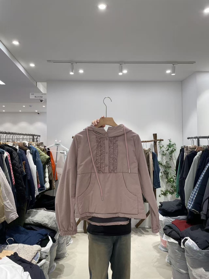 BLOOM東大門㊣實拍女裝新款時尚休閑推薦熱賣25秋冬夾克褶皺棉BLOOM-S夾克圖色2